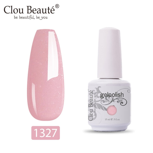 Clou Beaute 64 Colors Nail Gel Polish Vernis Ongle Semi Permanent Nail Glue Varnish 15ml Base Top Coat Nails Gel UV Colors