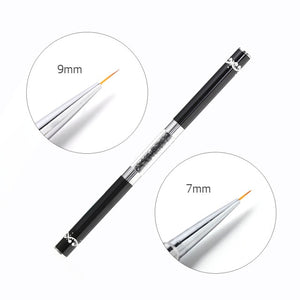 Nail Art Liner Brush Tool Carved Crystal Ultra-thin Line Drawing Pen Pull Wire Phototherapy Flower Double Pen Metal Pen