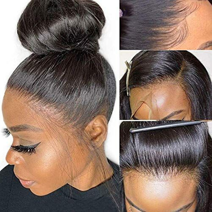 ALIANNA 30 Inch Lace Front Wig Soft HD Lace Front Human Hair Wigs Pre Plucked Straight Lace Front Wig Soft 40 Inch Closure Wig