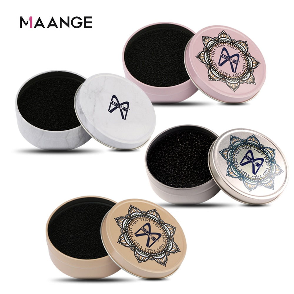 MAANGE 1Pcs Color Off Makeup Brush Cleaner Sponge Powder Remover Marbling Make Up Brushes Washing Cleaning Metal Box Beauty Tool