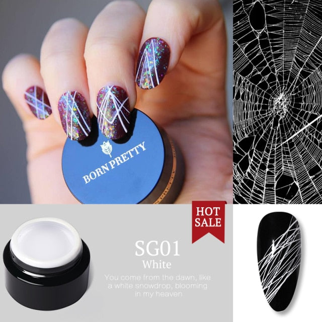 BORN PRETTY Spider Nail Gel Creative Wire Drawing Gel Varnish Point To Line Pulling Silk Painting UV Gel Spider Nail Gel Polish