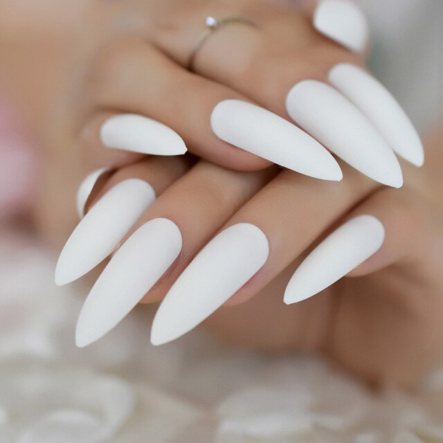 Long Coffin Fake Nail Set Nude Three-color Stitching Faux Ongles For Makeup With Manicure Glue Stickers
