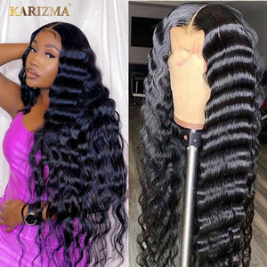 Brazilian Loose Deep Wave Wig 13x6 Lace Front Wig Curly Transparent Lace Frontal Human Hair Wigs 180% Remy 13X4 Loose Wave Wigs