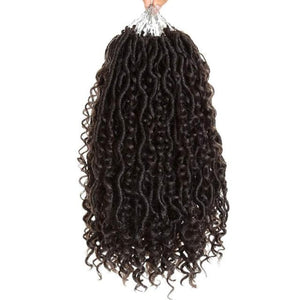 Synthetic Crochet Braids Hair Passion Twist River Goddess Braiding Hair Extension Ombre Brown Faux Locs With Curly Hair X-TRESS