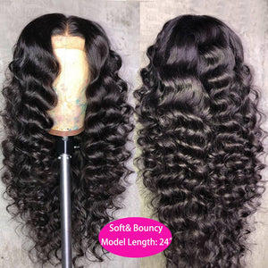 Uwigs 250 Density Lace Wig 28 30 Inch Loose Deep Wave Wig 13x4 Lace Front Human Hair Wigs For Women Deep Wave Frontal Wig  Remy