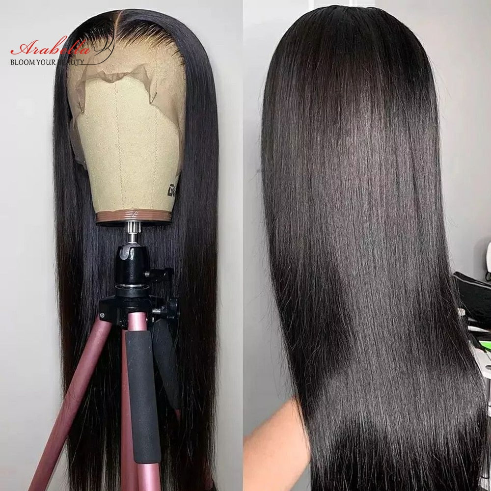 13x5x2 Transparent Lace Frontal Human Hair Wigs With Baby Hair Straight T Part Wig Pre Plucked Closure Wig 13x4 Lace Front Wig