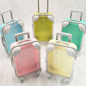 Eyelash Packaging Box Mini Suitcase Luggage Empty Eyelashes Case For Make Up Packaging Mink Eyelashes Case With Clear Tray