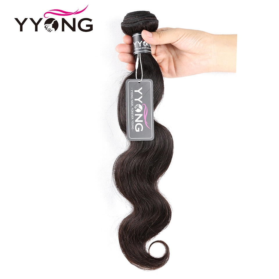Yyong Transparent 3/4 Bundles With Closure Body Wave Peruvian Hair Bundles With Lace Closure 4X4 Human Hair Bundles With Closure