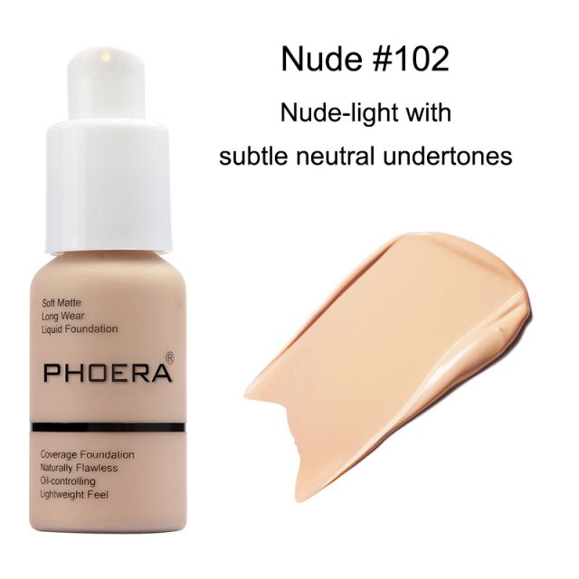 New Matte Oil Control Concealer Liquid Phoera Foundation Pallet Shadows Makeup Pallete Far Paleti Sombras Skin Care  Face  Base