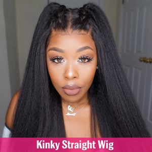 Brazilian Kinky Straight 13x4 13x6 Lace Front Wigs for Women 4x4 Lace Closure Human Hair Wigs Preplucked Full Yaki Straight Wig