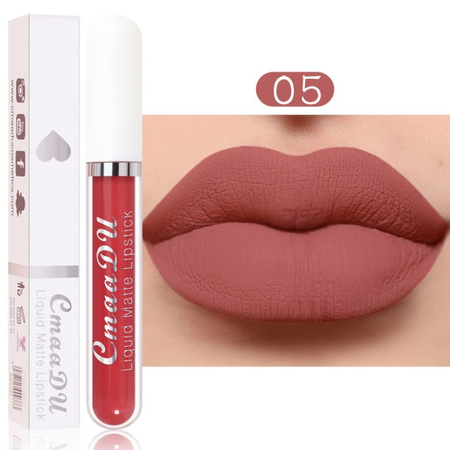18 Colors Matte Velvet Lip Gloss Nude Liquid Lipsticks Waterproof Long Lasting Nonstick Cup Lipgloss Makeup Sexy Lip Tint Glaze