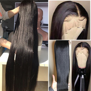ALIANNA 30 Inch Lace Front Wig Soft HD Lace Front Human Hair Wigs Pre Plucked Straight Lace Front Wig Soft 40 Inch Closure Wig