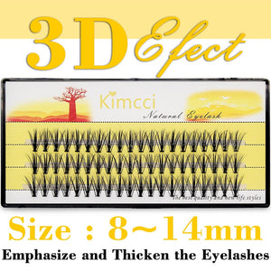 Kimcci 60 Bundles Mink Eyelash Extension Natural 3D Russian Volume Faux Eyelashes Individual 20D Cluster Lashes Makeup Cilia