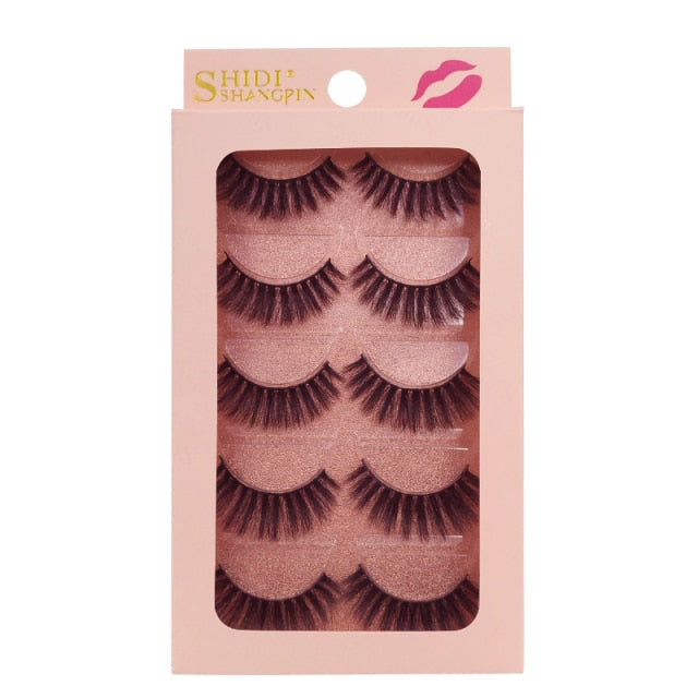 5 Pairs 3D Eyelashes Hand Made Natural Long Faux Mink Lashes High Quality False Eyelash Extensions Maquiagem Makeup Tool