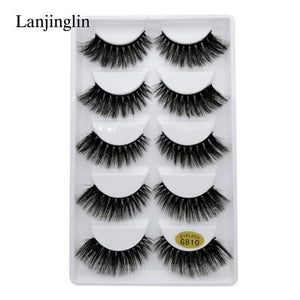 5 Pairs 3D Eyelashes Hand Made Natural Long Faux Mink Lashes High Quality False Eyelash Extensions Maquiagem Makeup Tool