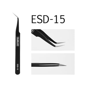 Glamlash ESD ST SA Series Anti-static Eyelash Extension Tweezer Curved Lash Tweezer Straight Tip Tweezer Makeup Tool