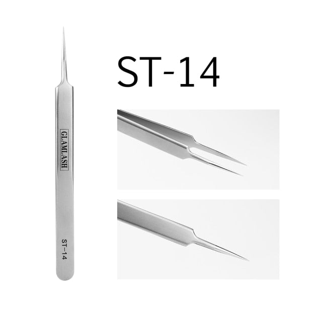 Glamlash ESD ST SA Series Anti-static Eyelash Extension Tweezer Curved Lash Tweezer Straight Tip Tweezer Makeup Tool