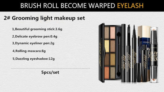 New Women Brand Makeup Set,Fashion Cosmetics kit,Dazzling Eyeshadow,WaterProof Roll Mascara,Magic Eyeliner,Fine Grooming Stick
