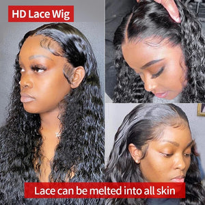 Deep Wave Frontal Wig 30 32 Inch Curly Human Hair Wigs For Black Women Pre Plucked Wigs Wet And Wavy 13x4 Water Wave Hd Lace Wig