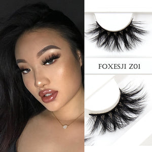 FOXESJI Mink Eyelashes Makeup 3D Mink Lashes Thick Cross Volume Fluffy Cruelty free Eye Lashes Dramatic False Eyelashes Eyelash