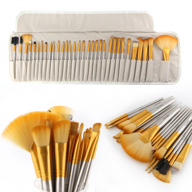 32Pcs Professional Makeup Brushes Foundation Eye Shadows Lipsticks Powder Make Up Brushes Tools Bag pincel maquiagem Kit