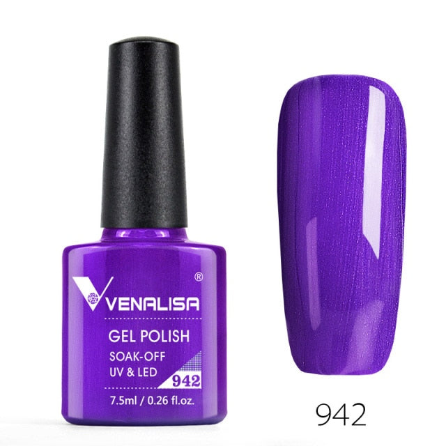 VENALISA Nail Gel Polish Semi Permanent Gellack Nail Art Salon 120 Color Glitter 7.5ml Soak off Organic UV LED Nail Gel Varnish