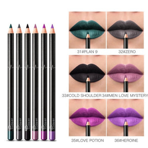 6 12Pcs/Set Waterproof Pencil Lipstick Set Pen Matte Lip Liner Long Lasting Makeup Pens Easy to Wear Non-stick Cup карандаш для