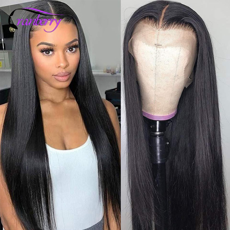 Cranberry Bone Straight Lace Front Wig Remy Brazilian Straight Human Hair Wigs For Women Pre Plucked 13X4X1 Middle Part Lace Wig