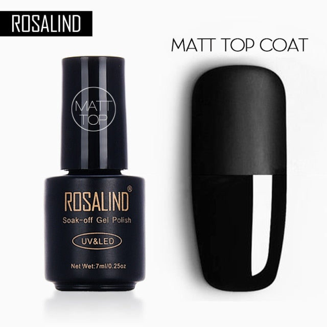 ROSALIND Gel Nail Polish 7ML Matte Base Top Coat For Soak Off Gel Polish UV LED Gel Semi Permanent Varnishes Design Nail Art