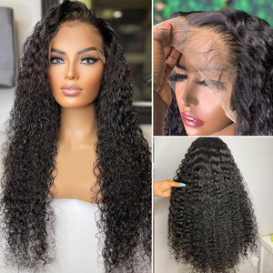 30 40 Inch Loose Deep Wave Frontal Wigs Water Wave Full Lace Front Wig Hd Curly Human Hair Brazilian 13x4 Wet and Wavy for Women