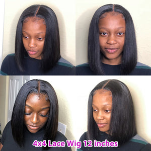 Cranberry Hair Straight Lace Front Wig Peruvian Hair Bob Lace Front Wigs Short Bob Wig 100% Humain Hair Frontal Wig