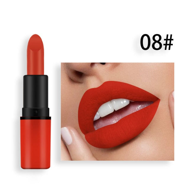 12 Color Sexy Red Lips Matte Velvet Lipstick Pencil Cosmetic Long Lasting Lip Tint Pigment Makeup Nude Brown Matte Lip stick