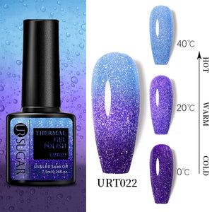 UR SUGAR 7.5ml Thermal 3-layers Color Changing UV Gel Polish sparkle Glitter Nail Gel Polish Soak Off Nail Art Gel Varnishes