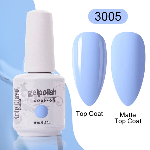 Arte Clavo 15ml Brown Coffee Color UV Gel For Nail Gel Nail Polish Varnish Hybrid Glitter Decoration Base Top Coat Set