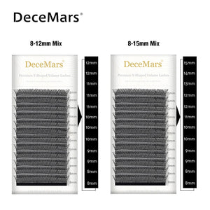 DeceMars YY Shape  Black Brown Eyelashes Extensions Two Tip Lashes C/D Curl  High Quality  Idividual