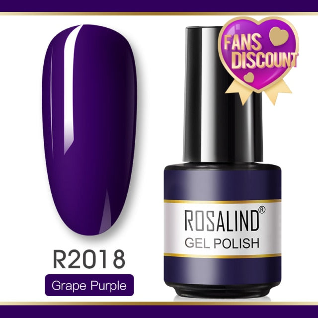 ROSALIND Gel Nail Polish Glitter Gel For Manicure Art Semi Permanent Hybrid Varnish Need UV LED Base Top Coat Nail Polish