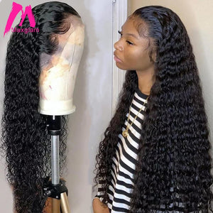 30 40 Inch Loose Deep Wave Frontal Wigs Water Wave Full Lace Front Wig –  MagiStore