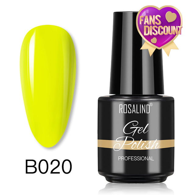 ROSALIND 7ml Gel Polish Semi Permanent Nails Gel Polish Soak Off UV LED Base Top Coat Vernis Nail Art Glitter Gel Varnish