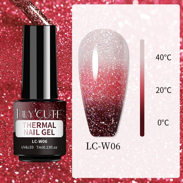 LILYCUTE 7ml Nail Gel Polish Nail Color Glitter Sequins Matte Effect Gel Long Lasting Base Top Coat Nail Art Manicure Semi Gel