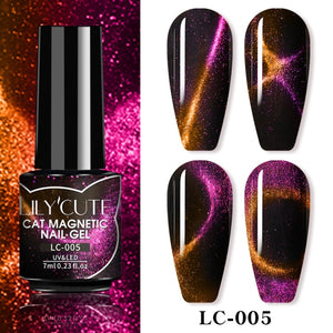 LILYCUTE 7ml Nail Gel Polish Nail Color Glitter Sequins Matte Effect Gel Long Lasting Base Top Coat Nail Art Manicure Semi Gel