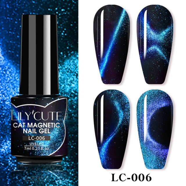 LILYCUTE 7ml Nail Gel Polish Nail Color Glitter Sequins Matte Effect Gel Long Lasting Base Top Coat Nail Art Manicure Semi Gel