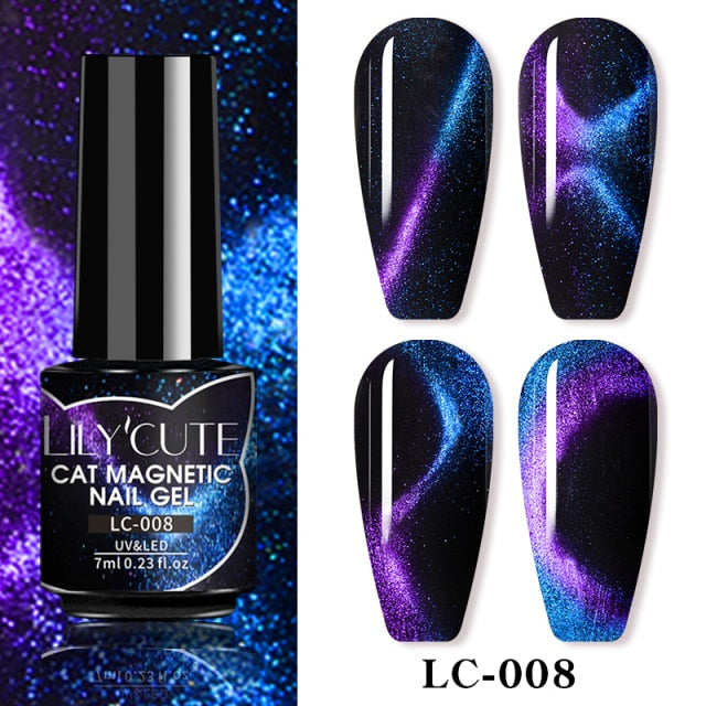 LILYCUTE 7ml Nail Gel Polish Nail Color Glitter Sequins Matte Effect Gel Long Lasting Base Top Coat Nail Art Manicure Semi Gel