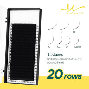 H&L SINCE 1990 20Rows Faux Individual Lashes Maquiagem cilios for Professionals Black Soft Eyelash Extension Thin Tape