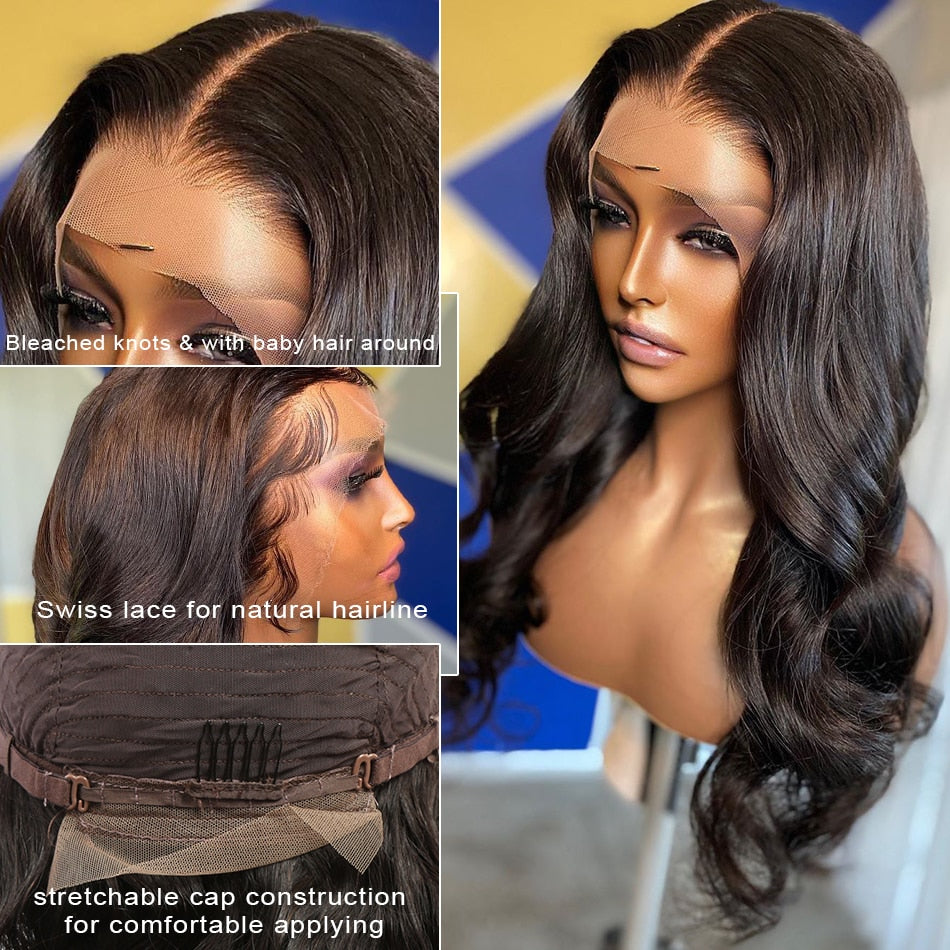 Hd Lace Frontal Wigs Transparent 13x4 Lace Human Hair Wigs For Black Women 30 Inch Brazilian Bob 13x4 Body Wave Lace Front Wig