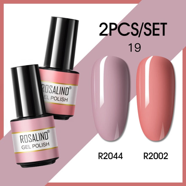 ROSALIND Gel Nail Polish Set 4/6/8PCS Glitter Gel Varnishes Kit For Manicure Semi-Permanent Hybrid Lacquer Base And Top Nail Art