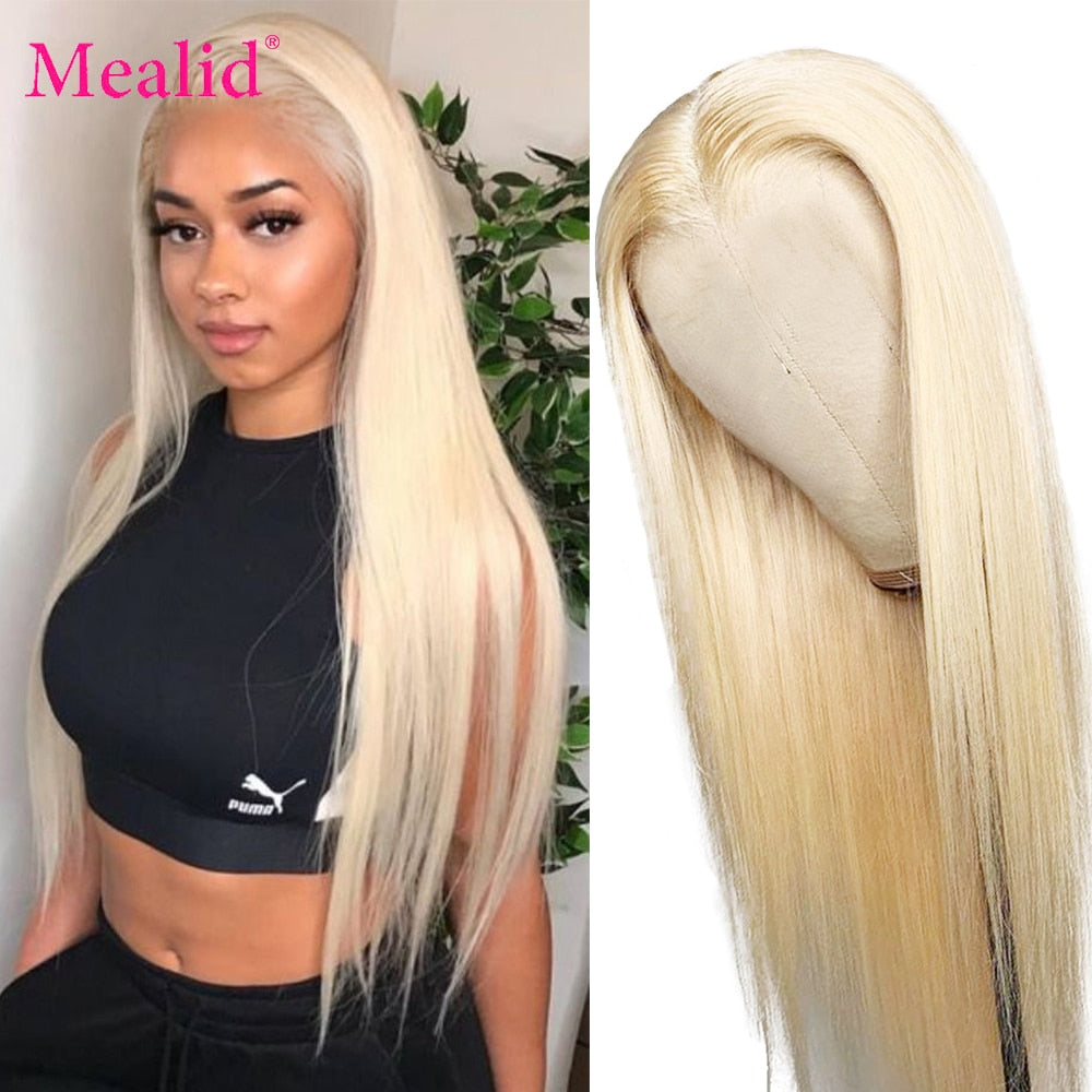 Glueless 613 Blonde Lace Front Wigs Remy Brazilian Straight Hair 13x4 Lace Front Human Hair Wigs Pre Plucked With Baby Hair 150%
