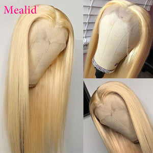 Glueless 613 Blonde Lace Front Wigs Remy Brazilian Straight Hair 13x4 Lace Front Human Hair Wigs Pre Plucked With Baby Hair 150%