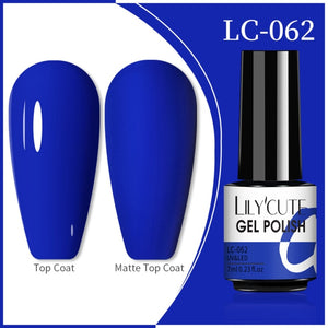 LILYCUTE 7ml Nail Gel Polish Nail Color Glitter Sequins Matte Effect Gel Long Lasting Base Top Coat Nail Art Manicure Semi Gel