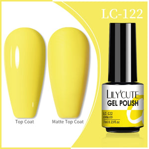 LILYCUTE 7ml Nail Gel Polish Nail Color Glitter Sequins Matte Effect Gel Long Lasting Base Top Coat Nail Art Manicure Semi Gel