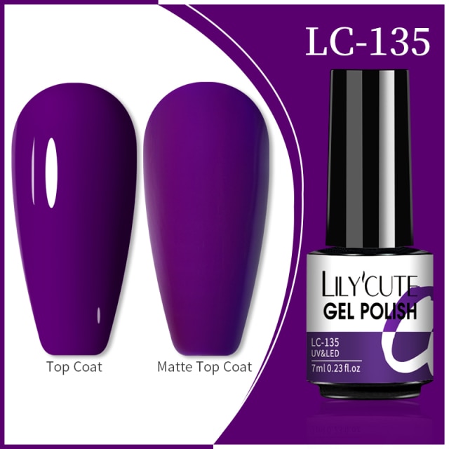 LILYCUTE 7ml Nail Gel Polish Nail Color Glitter Sequins Matte Effect Gel Long Lasting Base Top Coat Nail Art Manicure Semi Gel